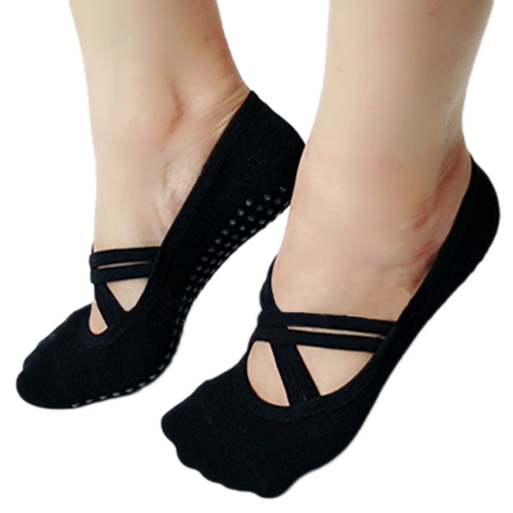 Grip Sock Yoga - Calcetines de Yoga para Mujer, Negros,