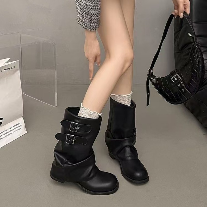 Botas Negras de Media Pantorri - Boot Sock Slouchy reseña y precio